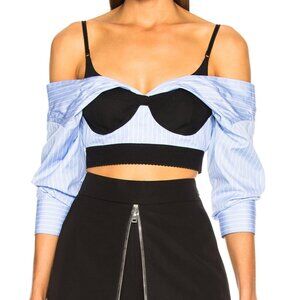 Alexander Wang Hybrid Off the Shoulder Crop Top, Size 4